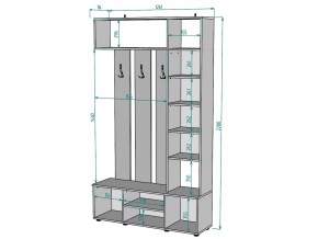 Прихожая с зеркалом V19_M в Симе - sim.mebel74.com | фото 3