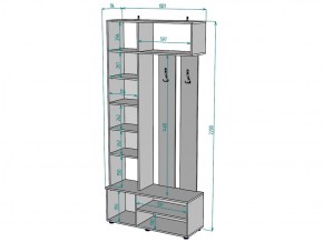 Прихожая с зеркалом V25_M в Симе - sim.mebel74.com | фото 3