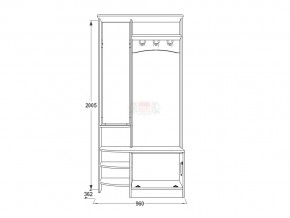 Прихожая Саша 13 ясень анкор в Симе - sim.mebel74.com | фото 2