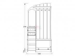 Прихожая Саша 14 ясень анкор в Симе - sim.mebel74.com | фото 2