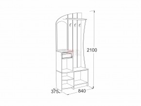 Прихожая Саша 19 венге-млечный дуб в Симе - sim.mebel74.com | фото 2