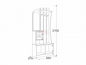 Прихожая Саша 20 венге-млечный дуб в Симе - sim.mebel74.com | фото 2