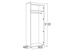 Шкаф 2-х дверный для одежды Ольга 19 в Симе - sim.mebel74.com | фото 2