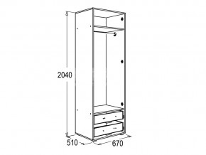 Шкаф 2-х дверный для одежды Омега 16 в Симе - sim.mebel74.com | фото 2