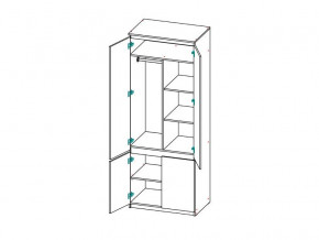 Шкаф 2-х дверный с перегородкой СГ Модерн в Симе - sim.mebel74.com | фото 2