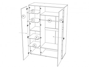 Шкаф 3-х створчатый Валенсия Миф в Симе - sim.mebel74.com | фото 2