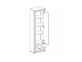 Шкаф B136-REG1D2S Мальта сибирская лиственница в Симе - sim.mebel74.com | фото 2