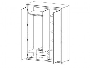 Шкаф B136-SZF3D2S Мальта сибирская лиственница в Симе - sim.mebel74.com | фото 2