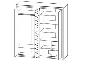 Шкаф B136-SZF4D Мальта сибирская лиственница в Симе - sim.mebel74.com | фото 2