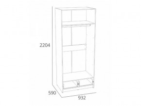 Шкаф для одежды Оттавия НМ 011.80 Антрацит в Симе - sim.mebel74.com | фото 2