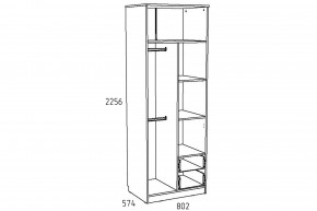 Шкаф для одежды с ящиками Акварель НМ 014.07 М Капучино в Симе - sim.mebel74.com | фото 2