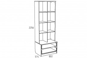 Шкаф комбинированный Акварель НМ 013.10 М Капучино в Симе - sim.mebel74.com | фото 2