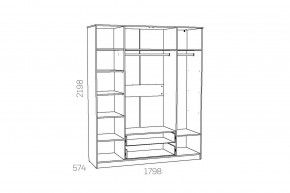 Шкаф комбинированный Оливия НМ 011.84 Х в Симе - sim.mebel74.com | фото 3