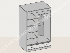 Шкаф-купе 008 двухдверный с ящиками ясень шимо в Симе - sim.mebel74.com | фото 2