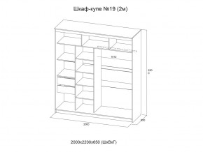 Шкаф-купе №19 Инфинити анкор светлый 2000 мм в Симе - sim.mebel74.com | фото 3