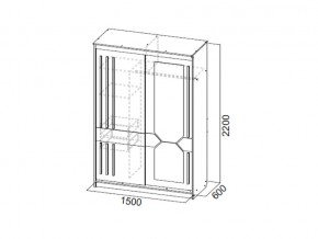 Шкаф-купе №25 1,5 м Блэк в Симе - sim.mebel74.com | фото 2