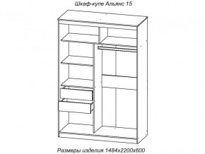 Шкаф-купе Альянс 15 комплект зеркал №2 в Симе - sim.mebel74.com | фото 2