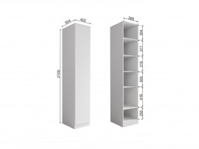 Шкаф-пенал Мори МШ 400.1 белый в Симе - sim.mebel74.com | фото 2