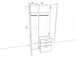 Шкаф распашной 1050А Дуб крафт в Симе - sim.mebel74.com | фото 2