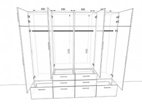 Шкаф распашной 2400А Антрацит в Симе - sim.mebel74.com | фото 2