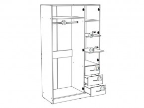 Шкаф трехстворчатый Лофт белый в Симе - sim.mebel74.com | фото 3