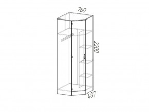 Шкаф Угловой 760 вотан/белый гладкий в Симе - sim.mebel74.com | фото 2