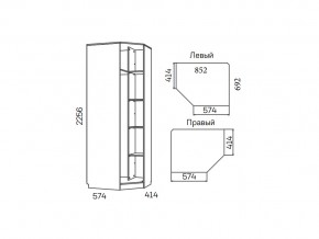 Шкаф угловой Фанк НМ 013.04-02 М левый в Симе - sim.mebel74.com | фото 3