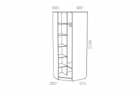 Шкаф угловой Оливия НМ 014.11 Х левый в Симе - sim.mebel74.com | фото 3