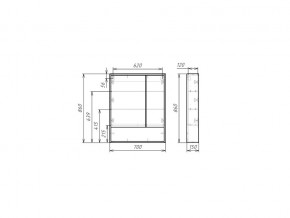 Шкаф зеркало Prime 70 Прайм в Симе - sim.mebel74.com | фото 2