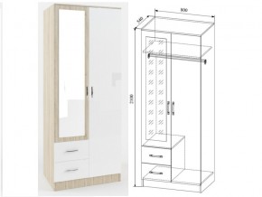 СШК800.3 Шкаф 2х створчатый с зеркалом в Симе - sim.mebel74.com | фото