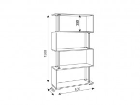 Стеллаж Зигзаг 2 Дуб млечный в Симе - sim.mebel74.com | фото 2