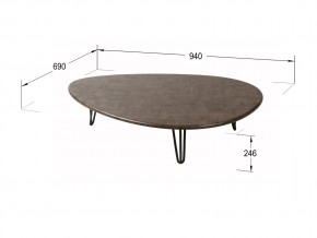 Стол журнальный Дадли браун в Симе - sim.mebel74.com | фото 2