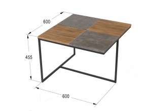 Стол журнальный Фьюжн квадро Дуб американский/серый бетон в Симе - sim.mebel74.com | фото 4