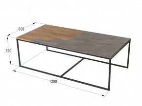 Стол журнальный Китч Дуб американский/серый бетон в Симе - sim.mebel74.com | фото 2