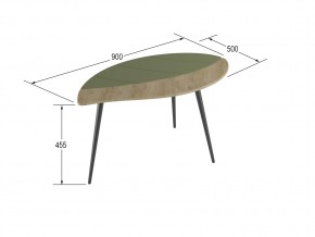 Стол журнальный Лайм дуб сонома/оливковый в Симе - sim.mebel74.com | фото 2