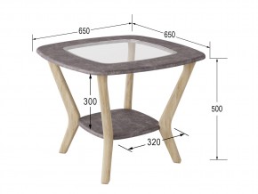 Стол журнальный Мельбурн серый бетон/дуб сонома в Симе - sim.mebel74.com | фото 2