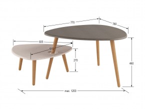 Стол журнальный Стилгрей серый лен/бежевый лен в Симе - sim.mebel74.com | фото 2