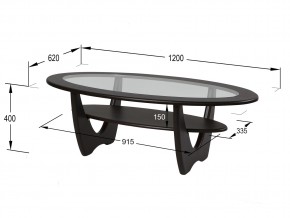Стол журнальный Юпитер со стеклом СЖС-01 венге в Симе - sim.mebel74.com | фото 2