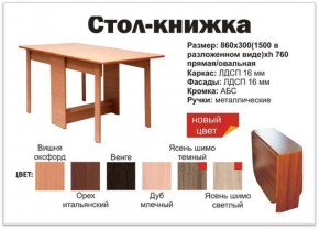 Стол-книжка овальный венге в Симе - sim.mebel74.com | фото 2