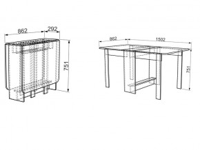 Стол-книжка ПВХ Мебельсон дуб сонома в Симе - sim.mebel74.com | фото 2