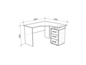 Стол компьютерный 1200 угловой Лайт-2 в Симе - sim.mebel74.com | фото 2