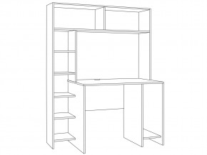 Стол компьютерный 12.73 Комфорт Дуб Золотой, Белая Аляска в Симе - sim.mebel74.com | фото 4