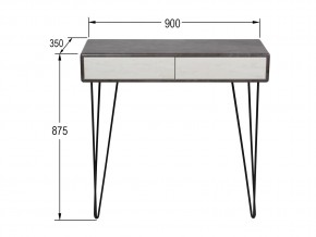 Стол-консоль Телфорд Серый бетон/белый бетон в Симе - sim.mebel74.com | фото 2