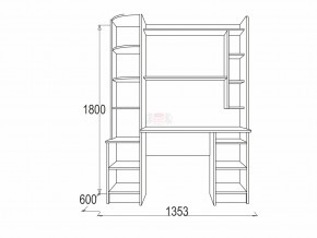 Стол письменный Омега 1 млечный дуб в Симе - sim.mebel74.com | фото 3