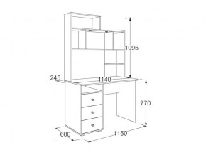 Стол письменный Омега 18 с надстройкой в Симе - sim.mebel74.com | фото 2