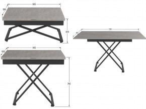 Стол универсальный трансформируемый Генри бетон чикаго в Симе - sim.mebel74.com | фото 2
