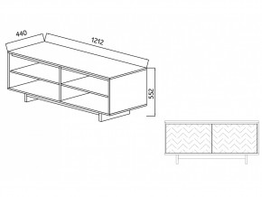 Тумба для ТВА Moderno-1200 Ф1 в Симе - sim.mebel74.com | фото 2