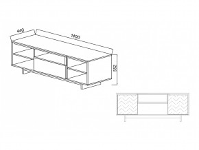 Тумба для ТВА Moderno-1400 Ф1 в Симе - sim.mebel74.com | фото 2