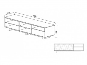 Тумба для ТВА Moderno-1800 В-1 Ф1 в Симе - sim.mebel74.com | фото 2