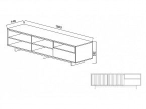 Тумба для ТВА Moderno-1800 В-1 Ф5 в Симе - sim.mebel74.com | фото 4